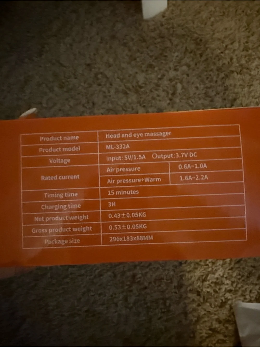 Immersive Head & Eye Spa Mask - Cream NIB
